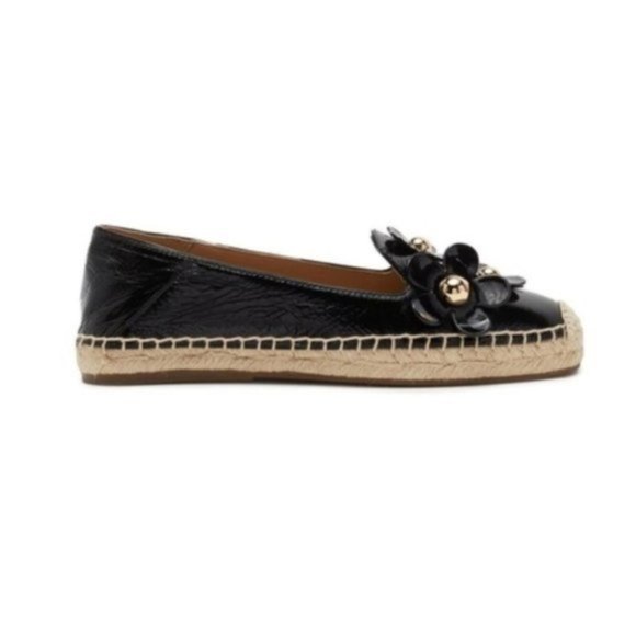 SOLD Marc Jacobs Black Leather Daisy Flat Espadril - Picture 3 of 8